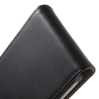 Samsung Galaxy S7 (G930) klasisks ādas vertikāli atvēramais melns maciņš / Vacins.lv