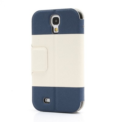 „Unique Series“ atvērams balts un zils Samsung Galaxy S4 maciņš / Vacins.lv