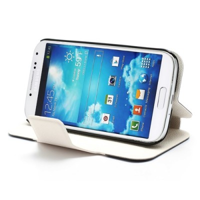 „Unique Series“ atvērams balts un zils Samsung Galaxy S4 maciņš / Vacins.lv