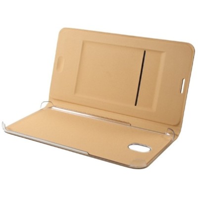 Samsung Galaxy J3 2017 (J330) auksinis odinis atverčiamas Flip Wallet dėklas - piniginė / Priedai.lt