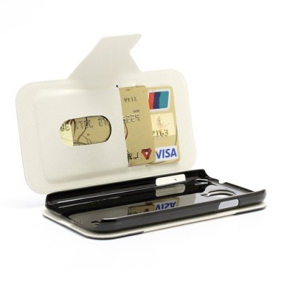 „Unique Series“ atvērams balts un zils Samsung Galaxy S4 maciņš / Vacins.lv