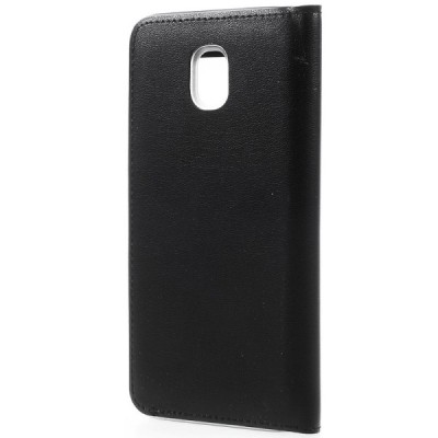Samsung Galaxy J3 2017 (J330) juodas atverčiamas „View Window“ dėklas su langeliu / Priedai.lt