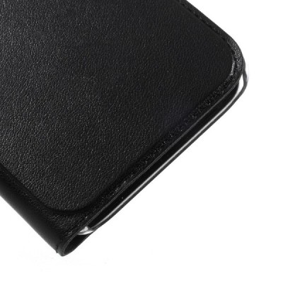 Samsung Galaxy J3 2017 (J330) juodas atverčiamas „View Window“ dėklas su langeliu / Priedai.lt