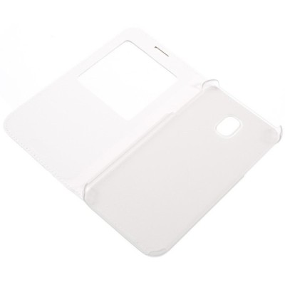 Samsung Galaxy J3 2017 (J330) baltas atverčiamas „View Window“ dėklas su langeliu / Priedai.lt