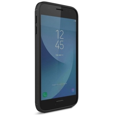 Samsung Galaxy J3 2017 (J330) „Carbon“ kieto silikono TPU juodas dėklas - nugarėlė / Priedai.lt
