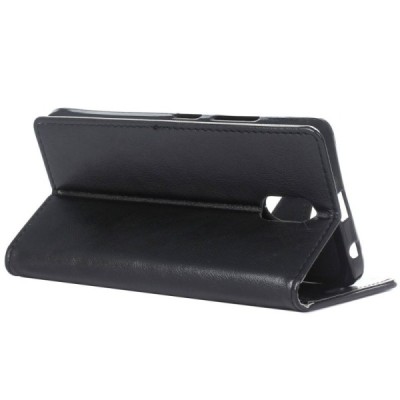 Samsung Galaxy J7 2017 (J730) atverčiamas juodas odinis dėklas - piniginė / Priedai.lt