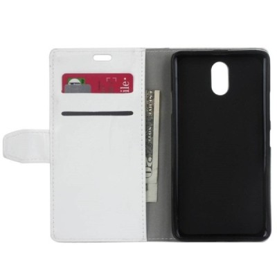 Galaxy J7 2017 (J730) atvēramais ādas balts maciņš (maks) / Vacins.lv