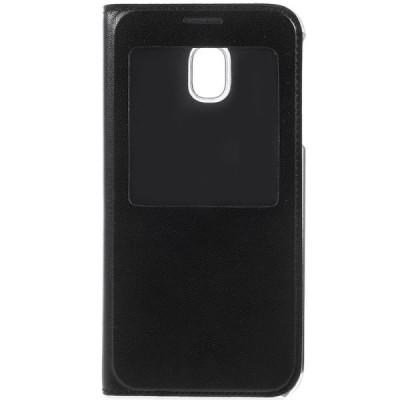 Samsung Galaxy J7 2017 (J730) melns atvēramais View Window maciņš / Vacins.lv