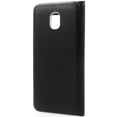 Samsung Galaxy J7 2017 (J730) juodas atverčiamas „View Window“ dėklas su langeliu / Priedai.lt