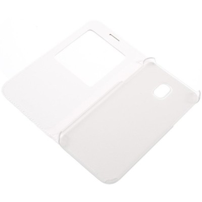 Samsung Galaxy J7 2017 (J730) baltas atverčiamas „View Window“ dėklas su langeliu / Priedai.lt