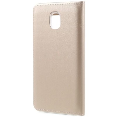 Samsung Galaxy J7 2017 (J730) zelta atvēramais View Window maciņš / Vacins.lv