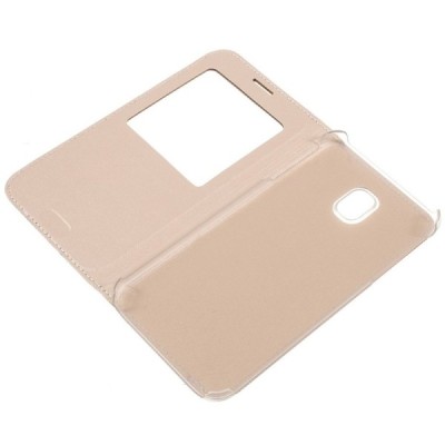 Samsung Galaxy J7 2017 (J730) zelta atvēramais View Window maciņš / Vacins.lv