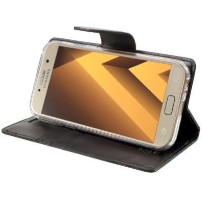 „Mercury“ Goospery Samsung Galaxy A7 2017 (A720) melns ādas maciņš / Vacins.lv