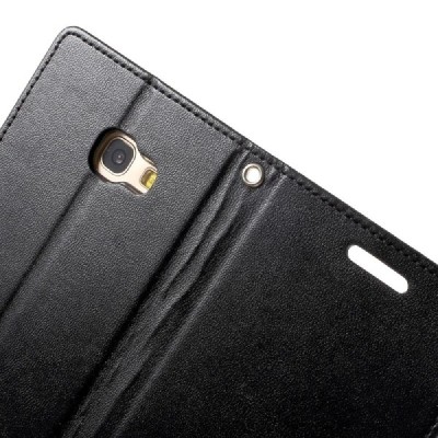 „Mercury“ Goospery Samsung Galaxy A7 2017 (A720) melns ādas maciņš / Vacins.lv