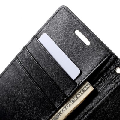 „Mercury“ Goospery Samsung Galaxy A7 2017 (A720) melns ādas maciņš / Vacins.lv