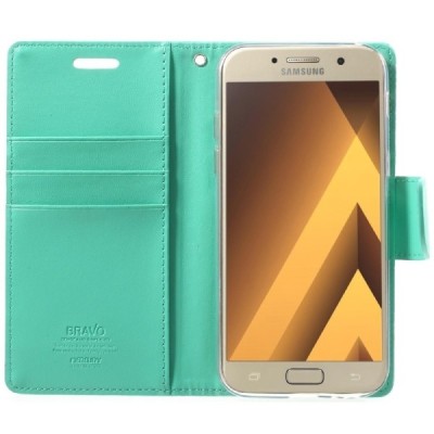 „Mercury“ Goospery Samsung Galaxy A7 2017 (A720) piparmētru ādas maciņš / Vacins.lv