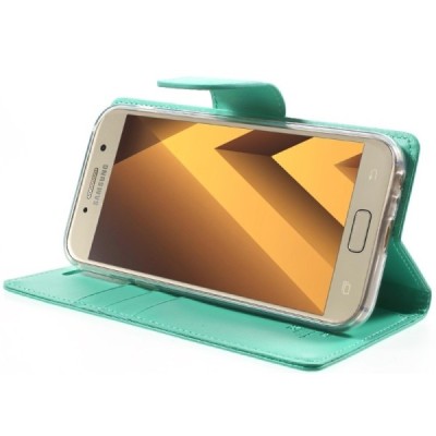 „Mercury“ Goospery Samsung Galaxy A7 2017 (A720) piparmētru ādas maciņš / Vacins.lv