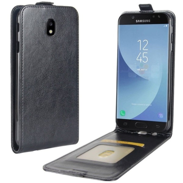 Klasisks atvēramais maciņš - melns (Galaxy J7 2017)