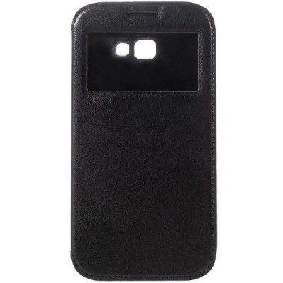 Samsung Galaxy A7 2017 (A720) Roar Noble ādas atvēramais melns futrālis / Vacins.lv