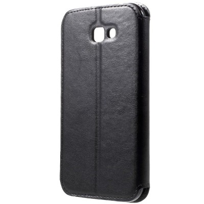 Samsung Galaxy A7 2017 (A720) Roar Noble ādas atvēramais melns futrālis / Vacins.lv