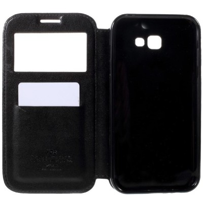 Samsung Galaxy A7 2017 (A720) Roar Noble ādas atvēramais melns futrālis / Vacins.lv