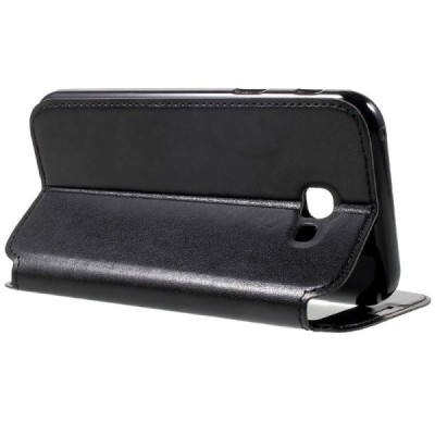 Samsung Galaxy A7 2017 (A720) Roar Noble ādas atvēramais melns futrālis / Vacins.lv