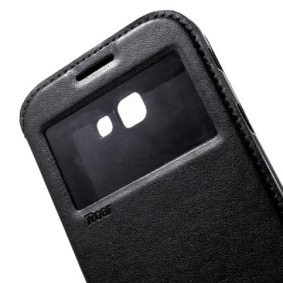 Samsung Galaxy A7 2017 (A720) Roar Noble ādas atvēramais melns futrālis / Vacins.lv