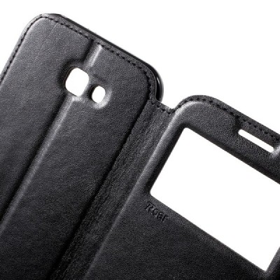 Samsung Galaxy A7 2017 (A720) Roar Noble ādas atvēramais melns futrālis / Vacins.lv