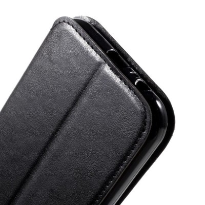 Samsung Galaxy A7 2017 (A720) Roar Noble ādas atvēramais melns futrālis / Vacins.lv