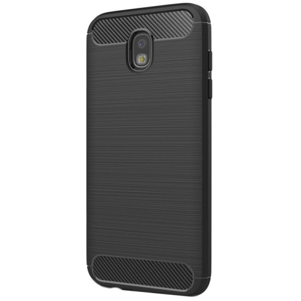 „Carbon“ cieta silikona (TPU) apvalks - melns (Galaxy J7 2017)