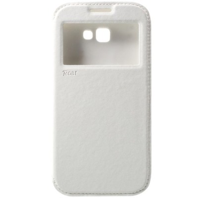 Samsung Galaxy A7 2017 (A720) Roar Noble ādas atvēramais balts futrālis / Vacins.lv