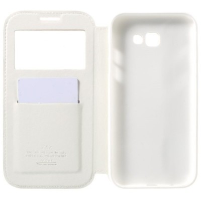 Roar Noble atverčiamas Samsung Galaxy A7 2017 (A720) baltas odinis dėklas / Priedai.lt