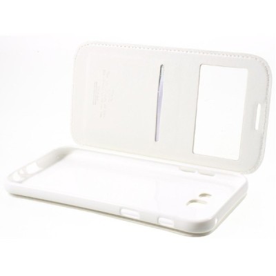 Roar Noble atverčiamas Samsung Galaxy A7 2017 (A720) baltas odinis dėklas / Priedai.lt