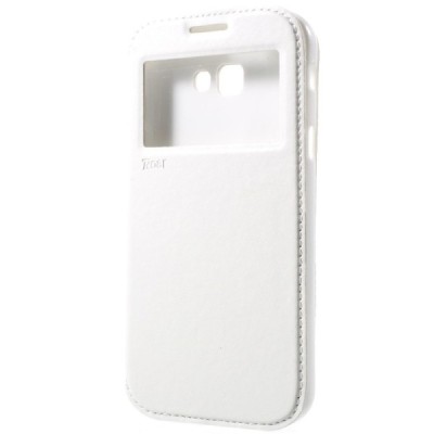 Roar Noble atverčiamas Samsung Galaxy A7 2017 (A720) baltas odinis dėklas / Priedai.lt