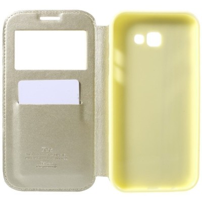 Roar Noble atverčiamas Samsung Galaxy A7 2017 (A720) auksinis odinis dėklas / Priedai.lt