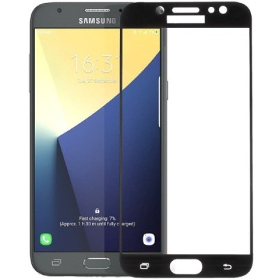 Samsung Galaxy J7 2017 (J730) „Calans“ 9H Tempered Glass sustiprintos apsaugos juodas pilnai dengiantis apsauginis ekrano stikla
