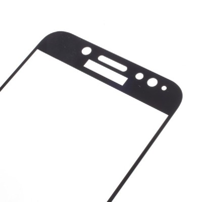 Samsung Galaxy J7 2017 (J730) Calans Tempered Glass melns ekrāna aizsargstikls / Vacins.lv