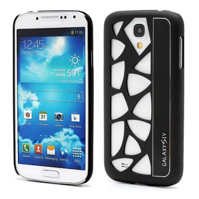 Samsung Galaxy S IV modernus juodas dėklas (dėkliukas, nugarėlė) / Priedai.lt