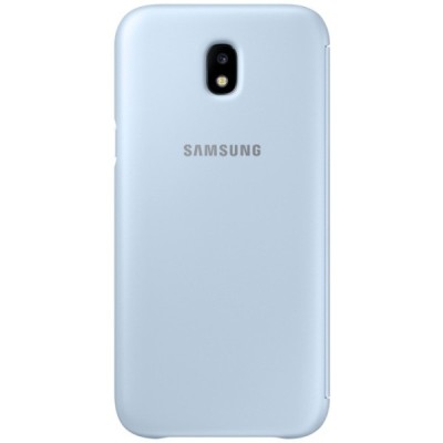 Samsung Galaxy J5 2017 (J530) oficiāls Wallet Cover atvērams gaiši zils ādas maciņš (maks) / Vacins.lv