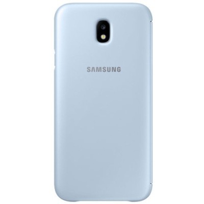 Samsung Galaxy J7 2017 (J730) oficiāls Wallet Cover atvērams gaiši zils ādas maciņš (maks) / Vacins.lv
