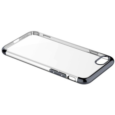 Apple iPhone 7 (iPhone 8) Baseus Glitter dzidrs (caurspīdīgs) melns plastmasas apvalks / Vacins.lv