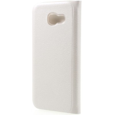 Samsung Galaxy A7 2017 (A720) balts atvēramais Flip Wallet ādas maciņš - maks / Vacins.lv