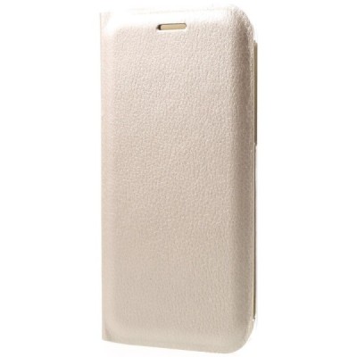 Samsung Galaxy A7 2017 (A720) auksinis odinis atverčiamas Flip Wallet dėklas - piniginė / Priedai.lt