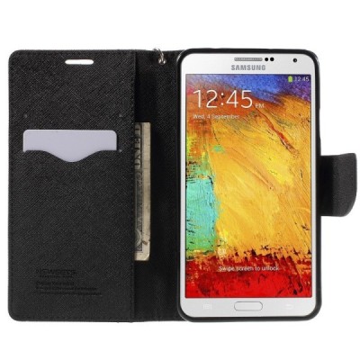 „Mercury“ Goospery Samsung Galaxy Note 3 (N9005, N9002, N9000) juodas odinis dėklas / Priedai.lt