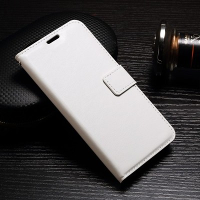 Samsung Galaxy A7 2017 (A720) atvēramais ādas balts maciņš (maks) / Vacins.lv