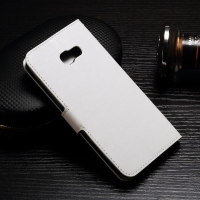 Samsung Galaxy A7 2017 (A720) atvēramais ādas balts maciņš (maks) / Vacins.lv