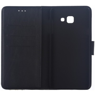 Samsung Galaxy A7 2017 (A720) atvēramais ādas melns retro maciņš (maks) / Vacins.lv