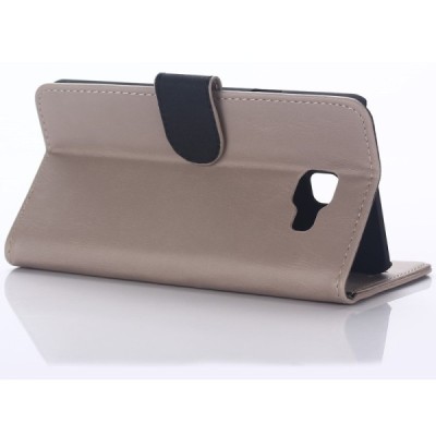 Samsung Galaxy A7 2017 (A720) atverčiamas smėlio spalvos odinis retro dėklas - piniginė / Priedai.lt