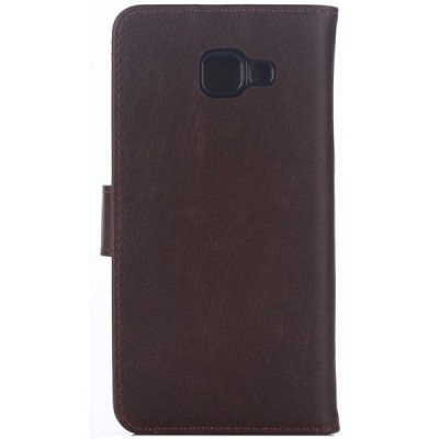 Samsung Galaxy A7 2017 (A720) atvēramais ādas tumši brūns retro maciņš (maks) / Vacins.lv