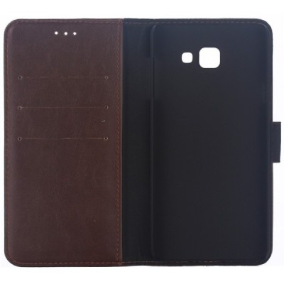 Samsung Galaxy A7 2017 (A720) atvēramais ādas tumši brūns retro maciņš (maks) / Vacins.lv